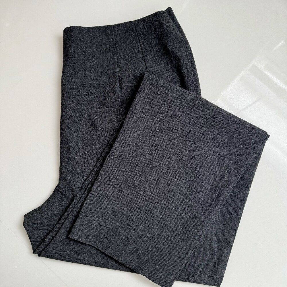 J Jill 14T Pants Straight Leg Gray Full Length Wool Poly Hidden Side Zip